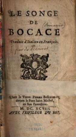 Le songe de Bocace