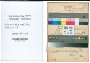 Entnazifizierung Gustav Weiss , geb. 25.05.1896 (Stadtsekretaer)