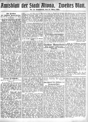 Nummer 13. Zweites Blatt. : Sonnabend, den 28. März 1925