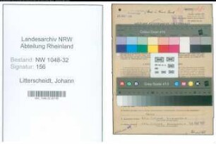 Entnazifizierung Johann Litterscheidt , geb. 31.01.1892 (Angestellter)