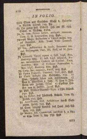 210-255, In Folio. In Qvarto. In Octavo.