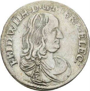 Dritteltaler des Kurfürsten Friedrich Wilhelm von Brandenburg, 1672