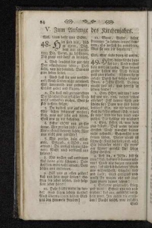 V. Zum Anfange des Kirchenjahrs.