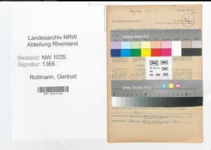 Entnazifizierung Gertrud Rollmann , geb. 30.06.1908 (Stenotypistin)