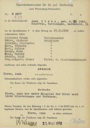 Eisen, Anna