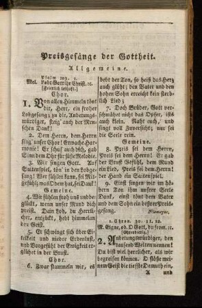 Preisgesänge der Gottheit