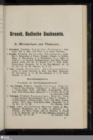 Grossh. Badische Baubeamte