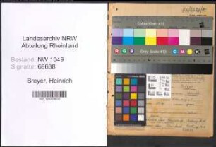 Entnazifizierung Heinrich Breyer , geb. 30.01.1894 (Verwaltungsangestellter)