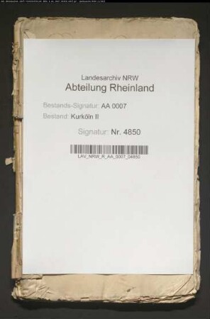 Rücklieferung des kurkölnischen Archivs aus Holland; Klage beim Reichskammergericht
