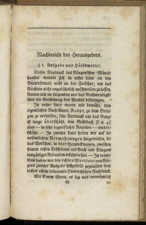 Nachbericht des Herausgebers