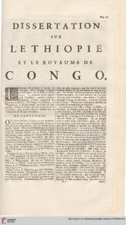 Dissertation sur l'Ethiopie et le royaume de Congo