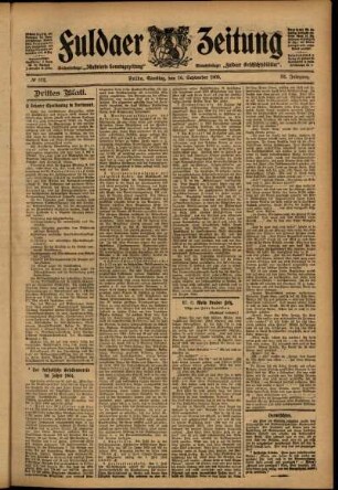 Dritte Ausgabe vom Samstag, den 16. September 1905.