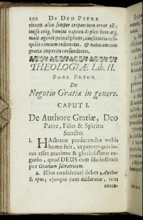 Caput I. De Authore Gratiæ, Deo Patre, Filio & Spiritu Sancto.