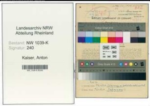 Entnazifizierung Anton Kaiser , geb. 25.04.1901 (Krankenpfleger)