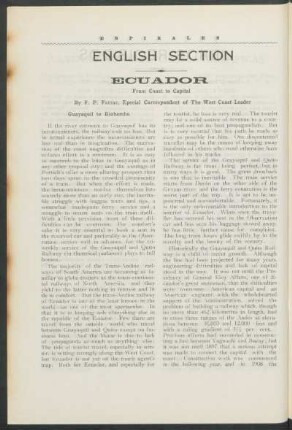 English section : Ecuador from coast to capital