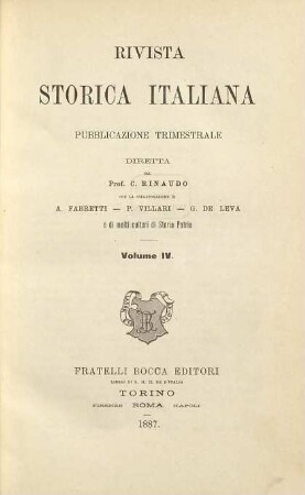 Rivista storica italiana. 4. 1887, [a]