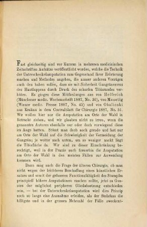 Zur Technik der Unterschenkel-Amputation