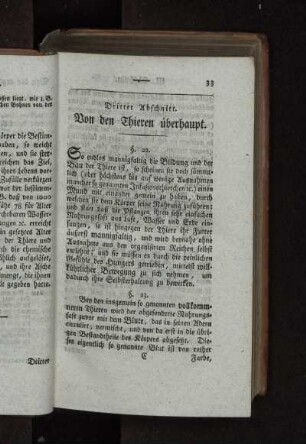 Dritter Abschnitt. Von den Thieren überhaupt.