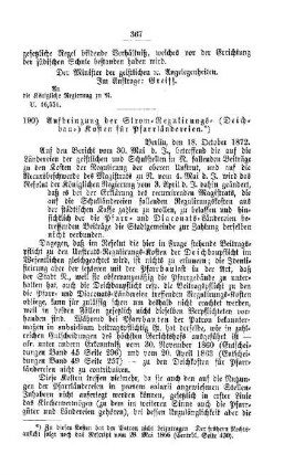 Aufbringung der Strom- Regulirungs- (Deichbau-) Kosten für Pfarrländereien : [V. Elementarschulwesen]