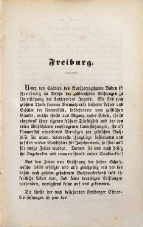 Die Stipendien-Stiftungen des Großherzogthums Baden, 1. Die Stipendien im Oberrheinkreise