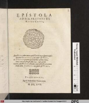 Epistola Ad D.D. Fratres De Rosea Cruce