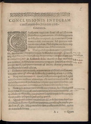 Conclusiones Integram caussarum doctrinam continentes.