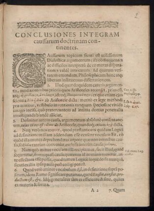 Conclusiones Integram caussarum doctrinam continentes.