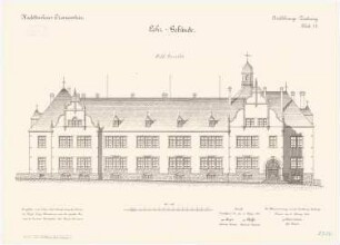 Kadettenhaus, Oranienstein: Lehrgebäude: Aufriss Südansicht 1:100