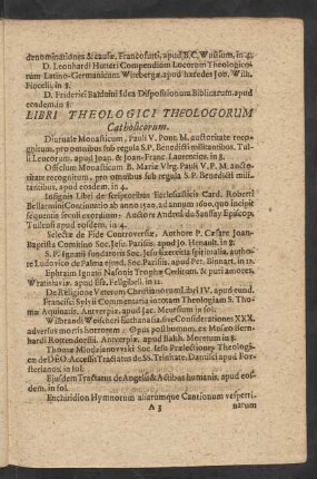 Libri Theologici Theologorum Catholicorum.