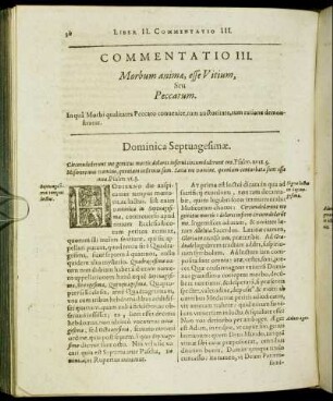 Commentatio III. Morbum animæ, esse Vitium, Seu Peccatum.