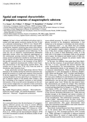 Spatial and temporal characteristics of impulsive structure of magnetospheric substorm