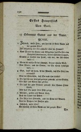 Erstes Hauptstück. Von Gott.