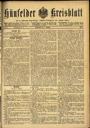 Ausgabe vom Samstag, den 01. Februar 1913.