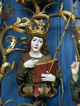 Schöllenbacher Altar — Wurzel Jesse mit den Vorfahren Christi und der Madonna im Strahlenkranz — Alttestamentarischer König