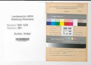 Entnazifizierung Walter Sucker , geb. 19.05.1895 (Vertreter)