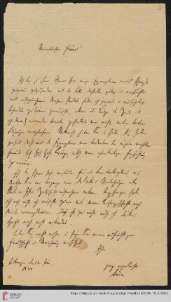 Korrespondenz Ferdinand Christian Baur / Carl Ullmann: Brief von Ferdinand Christian Baur an Carl Ullmann