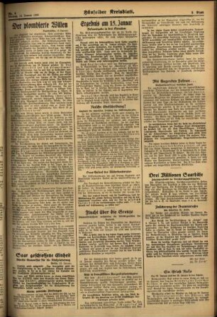 Zweite Ausgabe vom Montag, den 14. Januar 1935.