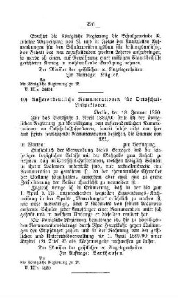 Außerordentliche Remunerationen für Ortsschul-Inspektoren : [F. Oeffentliches Volksschulwesen]