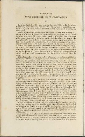 Memoirs of Anne Germaine de Stael-Holstein