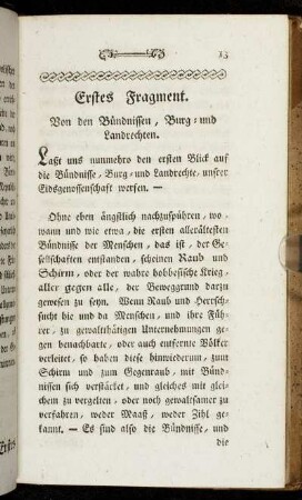 Erstes Fragment. Von den Bündnissen, Burg- und Landrechten.