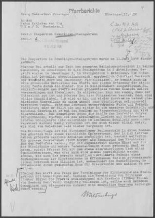 Gomadingen-Steingebronn mit Offenhausen: Inspektionsbericht 1958