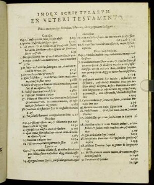 Index Scripturarum Ex Veteri testamento.