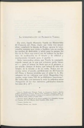 III - La interpretación de Florencio Varela