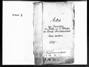 Inventar des Archivs und der Bibliothek des Oberhofmarschallamtes