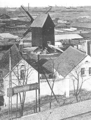 Leipzig-Schönefeld. Windmühle Stannebein, Bockmühle, Ansichtskarte, 1906, Repro