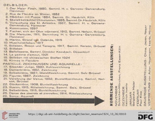 Oelbilder (Nr. 1-26)