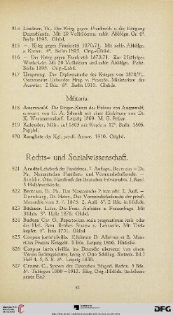 Rechts= und Sozialwissenschaft (Nr. 821 - 840)