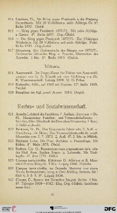 Rechts= und Sozialwissenschaft (Nr. 821 - 840)