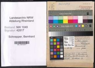Entnazifizierung Bernhard Schnepper , geb. 21.10.1898 (Lehrer)