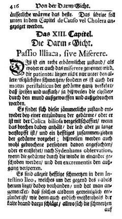 Das XIII. Capitel. Die Darm-Gicht. Passio Illiaca, sive Miserere.
